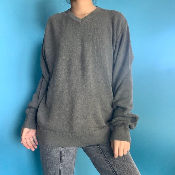 Polo by Ralph Lauren Grey V-Neck Sweater - Picture 2 of 4